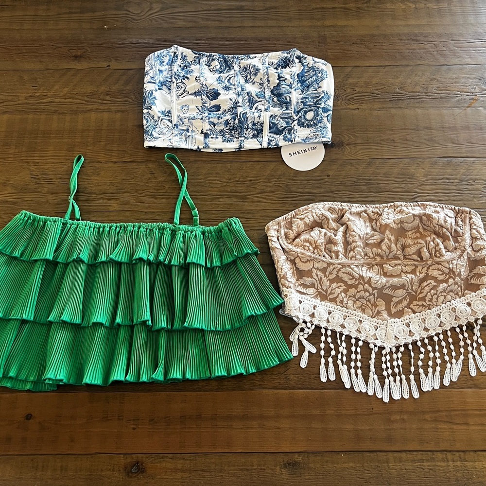 SHEIN strapless tops - 3 sz medium